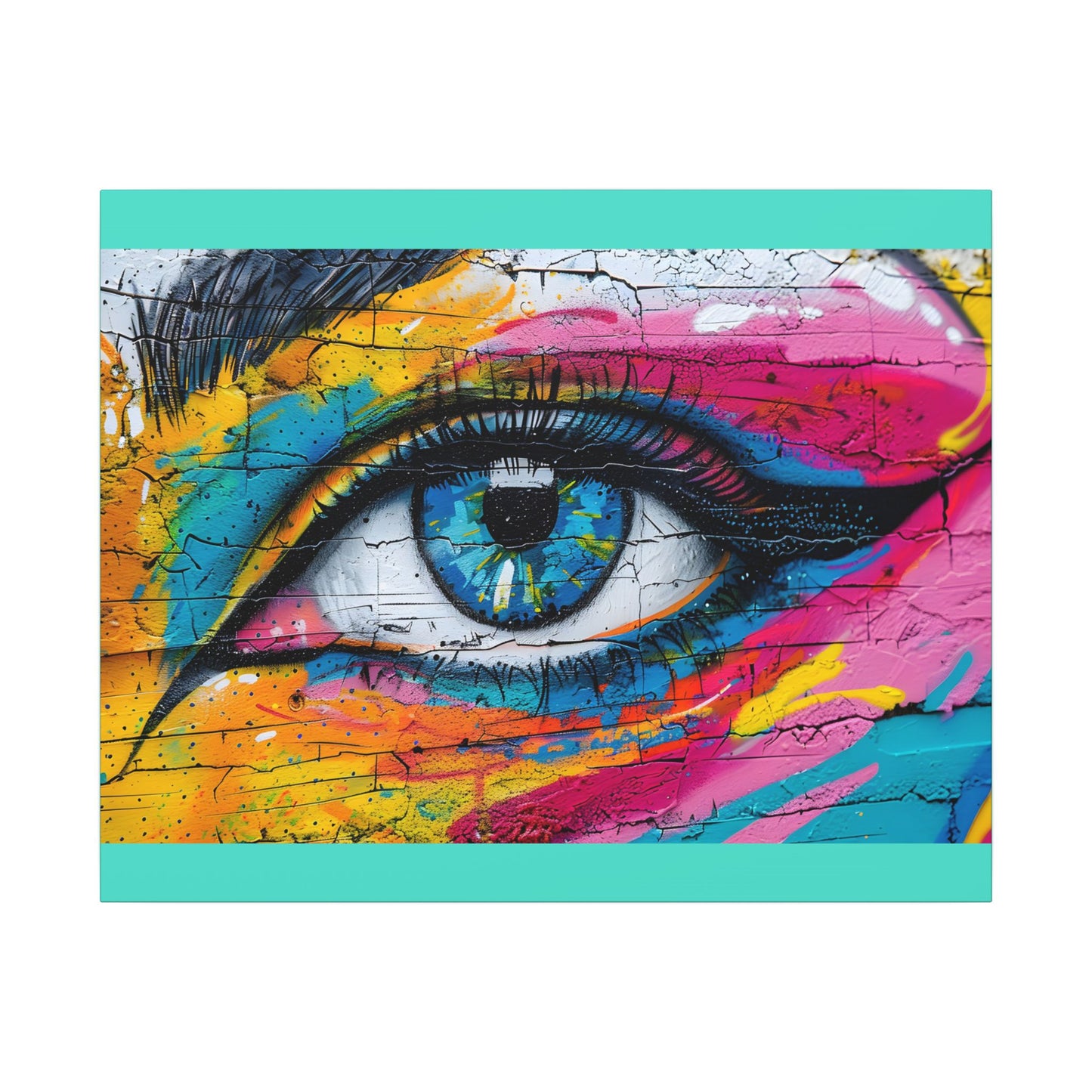 Colorful Eye Street Art Matte Canvas Print