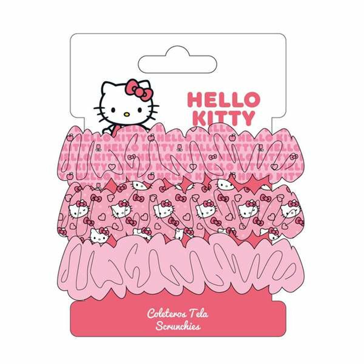 Rubber Hair Bands Hello Kitty Fuchsia 3 Pieces-0