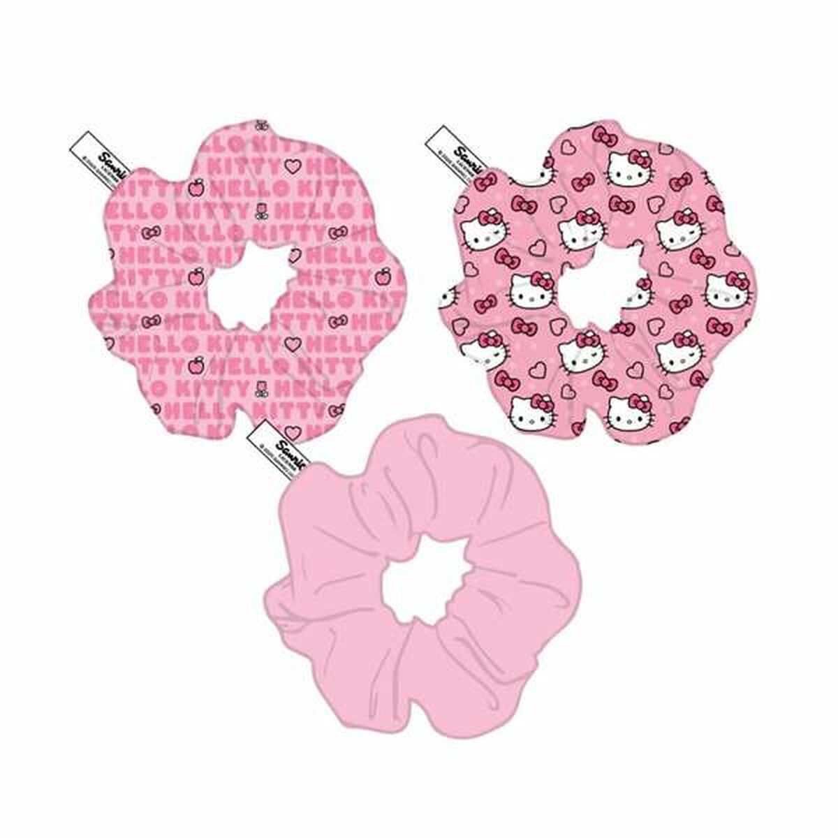 Rubber Hair Bands Hello Kitty Fuchsia 3 Pieces-1