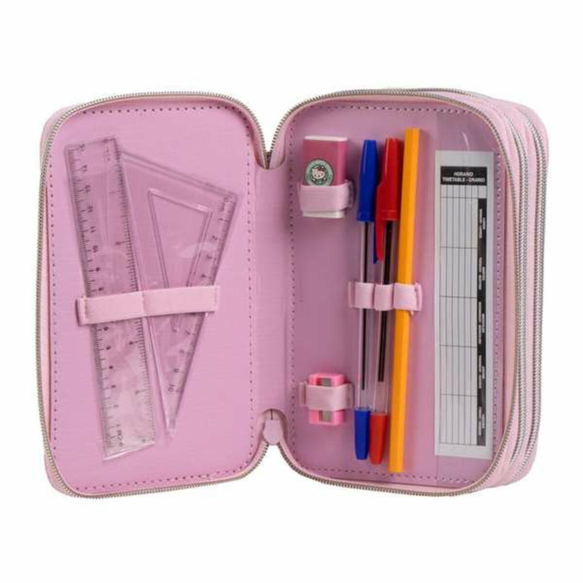 Pencil Case Hello Kitty Pink 12,5 x 6,5 x 19,5 cm-3