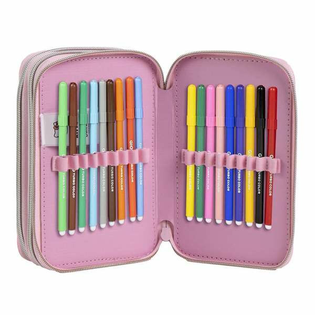 Pencil Case Hello Kitty Pink 12,5 x 6,5 x 19,5 cm-1