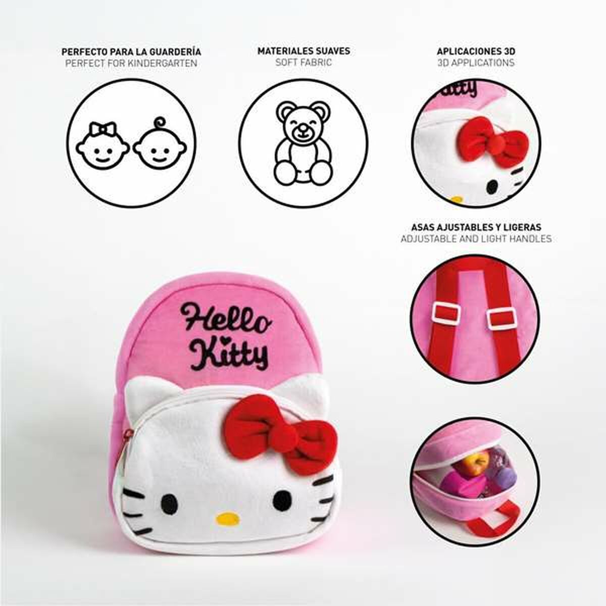 Child bag Hello Kitty Pink 18 x 22 x 4 cm-2