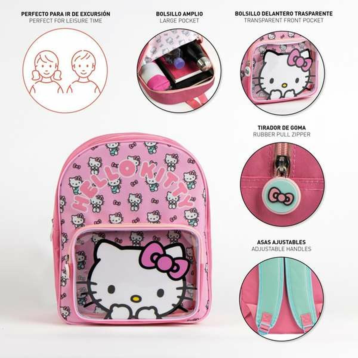 School Bag Hello Kitty Pink-2