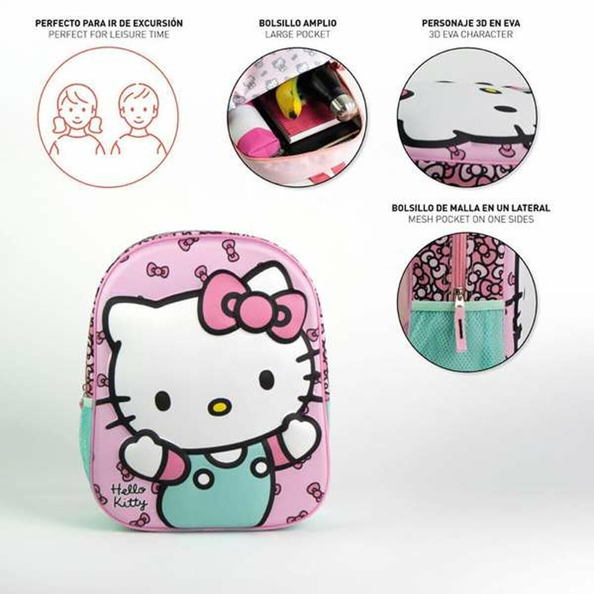 School Bag Hello Kitty Pink 25,0 x 31,0 x 10,0 cm-1