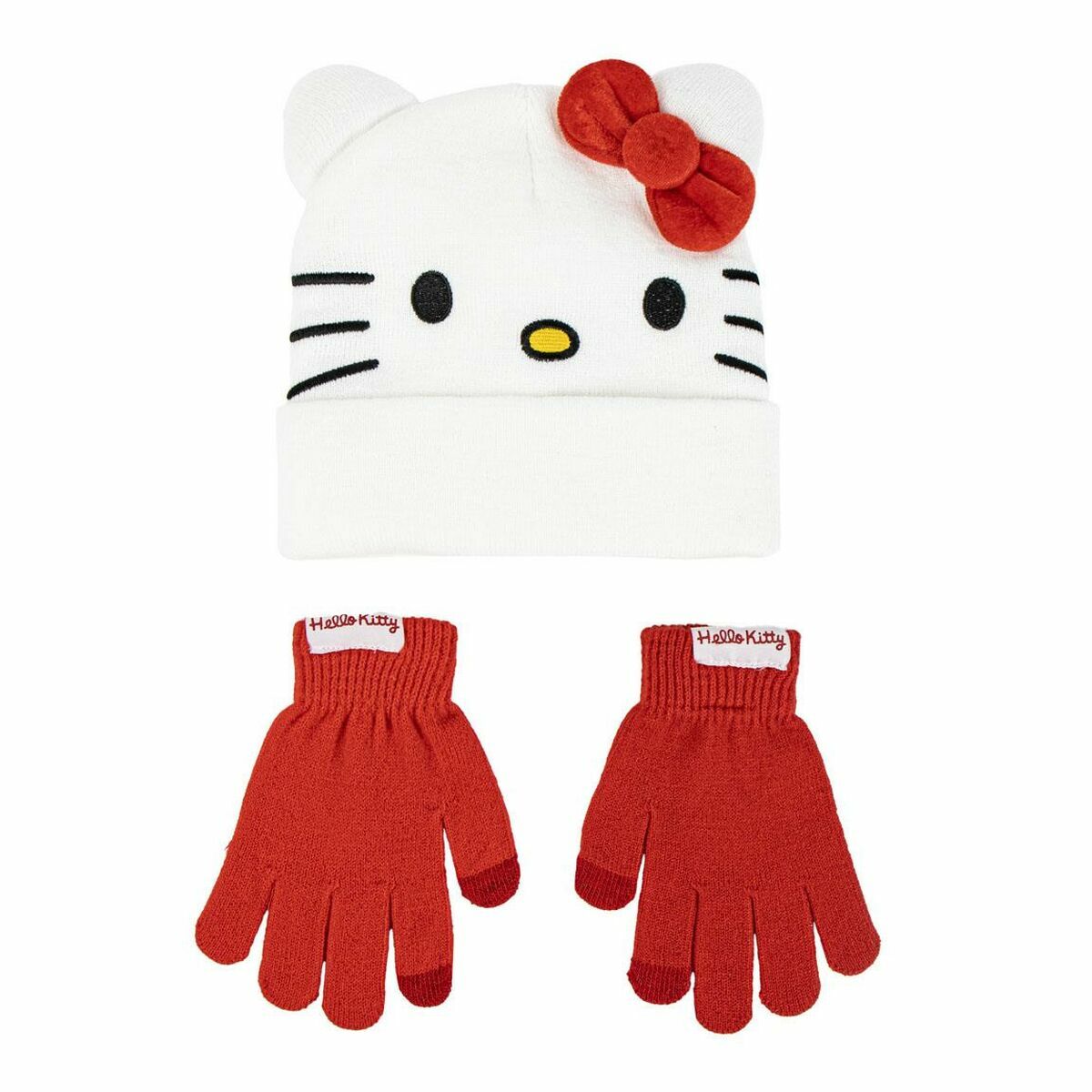 Hat & Gloves Hello Kitty White 2 Pieces-0