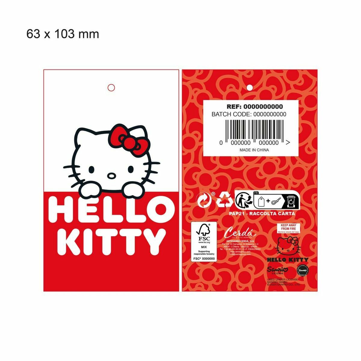 Hat & Gloves Hello Kitty White 2 Pieces-4