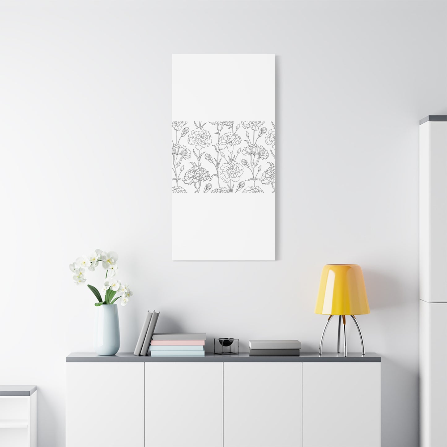Floral Canvas Art, Stretched Wall Decor, Home Gift, Botanical Print, Modern Design, Matte Finish