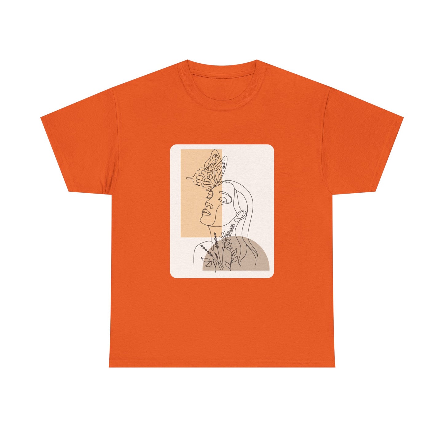 Artistic Unisex Tee: Modern Line Drawing with Butterfly, Perfect for Casual Outings, Gift for Art Lovers, Spring Fashion, Eco-Friendly Wear