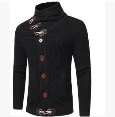 Knitted Casual Turtleneck Sweater Thick Hedging Pullover Jacket for Men