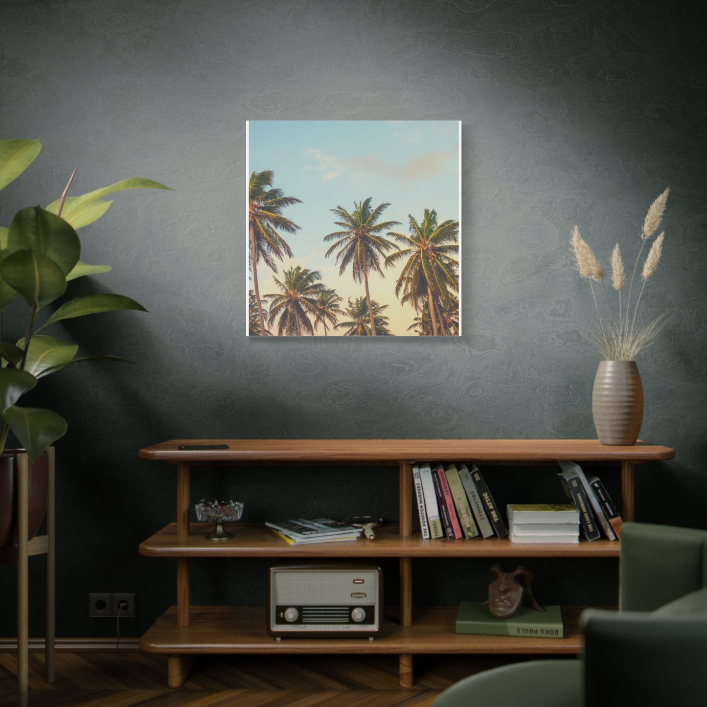 Tropical Palm Tree Canvas Print, City of Angeles Tropical Wall Art, Los Angeles Beach Decor, California Nature Photography, Home Decoration, Gift for Beach Lovers