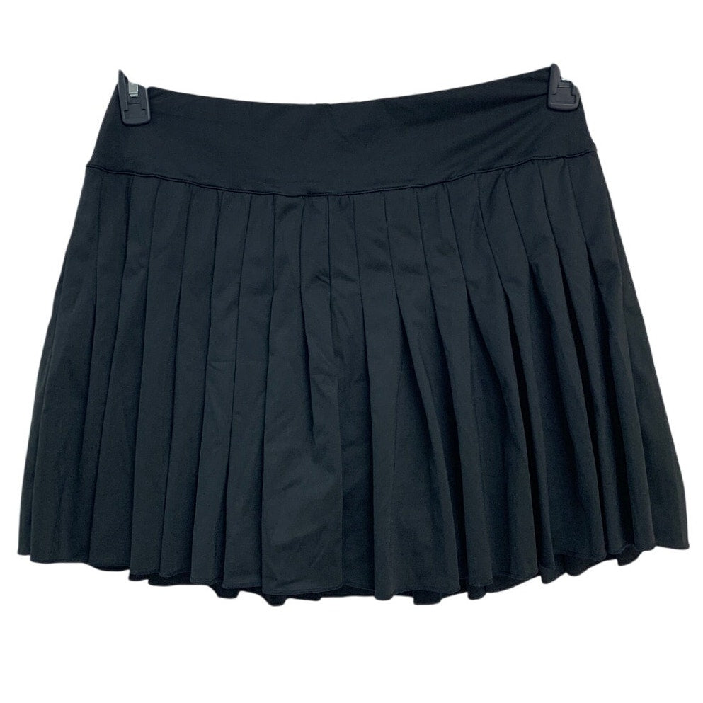 Womens Plus Size Size 1X Black Pleated Nylon Spandex Sporty Mini Skort