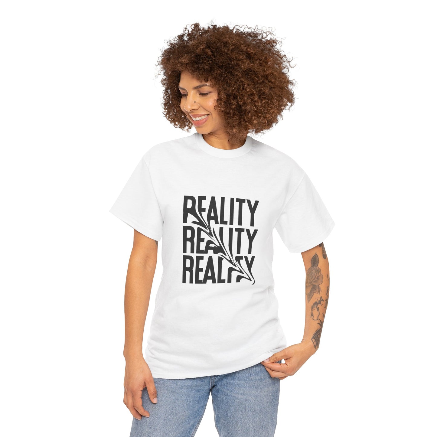 Reality Unisex Heavy Cotton Tee - Trendy Graphic Shirt, Casual Wear, Gift for Friends, Everyday Style, Unique Statement Top