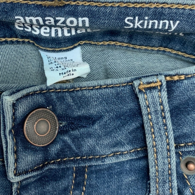 Amazon Essentials Womens Size 8 Long Mid Rise Stretchy Skinny Denim Blue Jeans