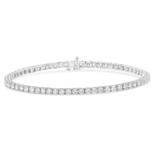 IGI Certified 4.0 Cttw Diamond 14K White Gold Classic 7â€ Tennis Bracelet (H-I Color, I1-I2 Clarity)
