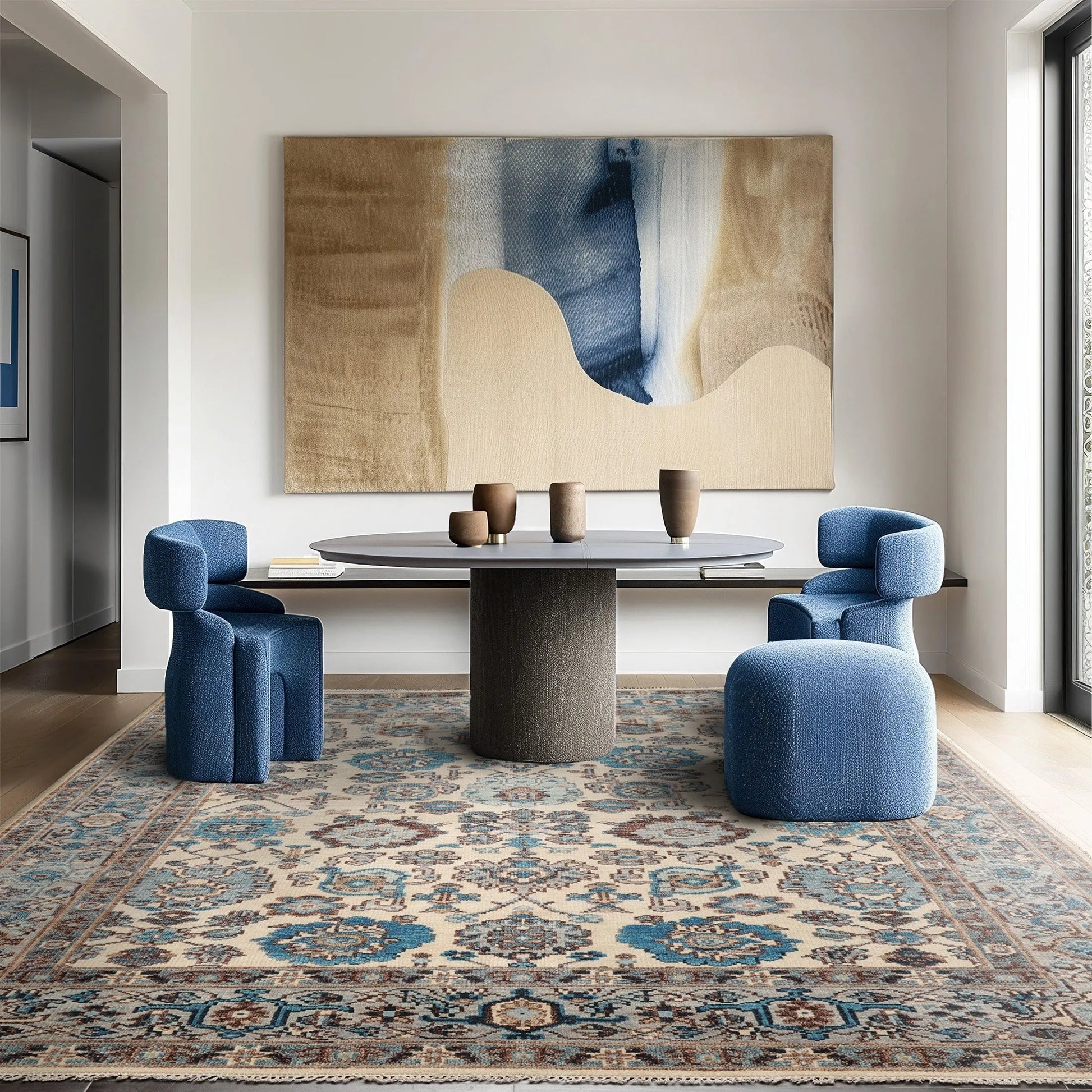 LoomBloom Multi Size Beige Hand Knotted Arts & Crafts/Mission Oushak Wool Oriental Area Rug-0