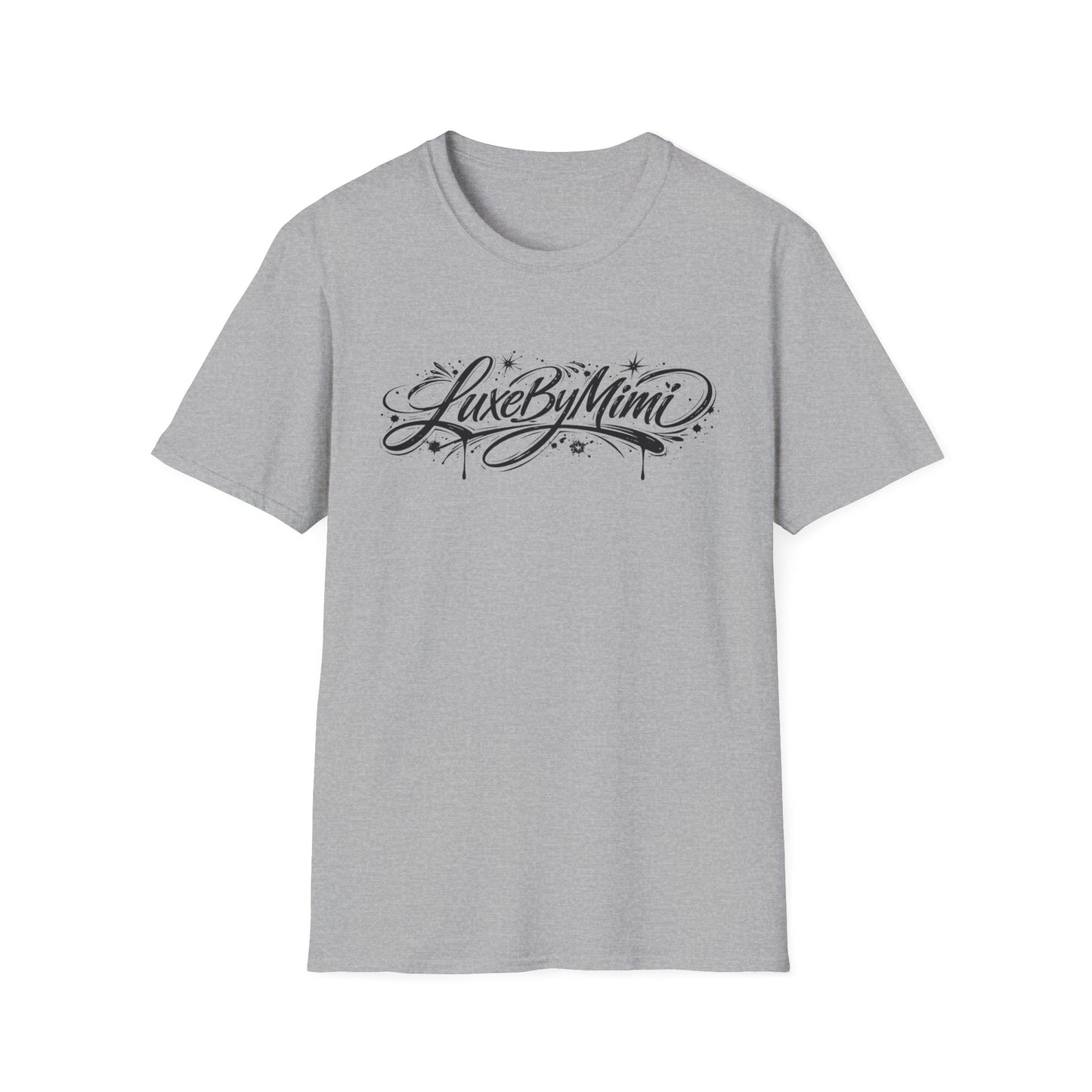 LuxeByMimi Script Tee — Elegant Calligraphy Logo T-Shirt
