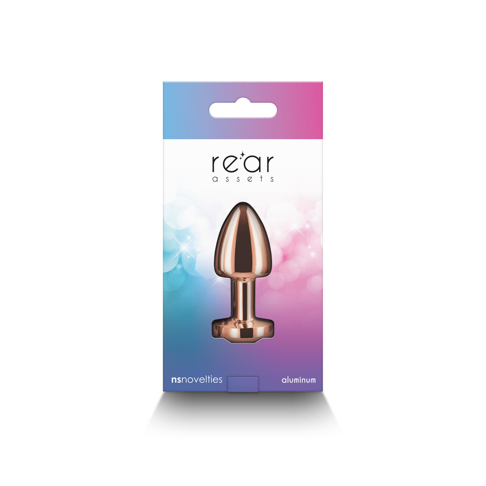 Rear Assets Petite Metal Anal Plug Rose Gold/Rainbow-3