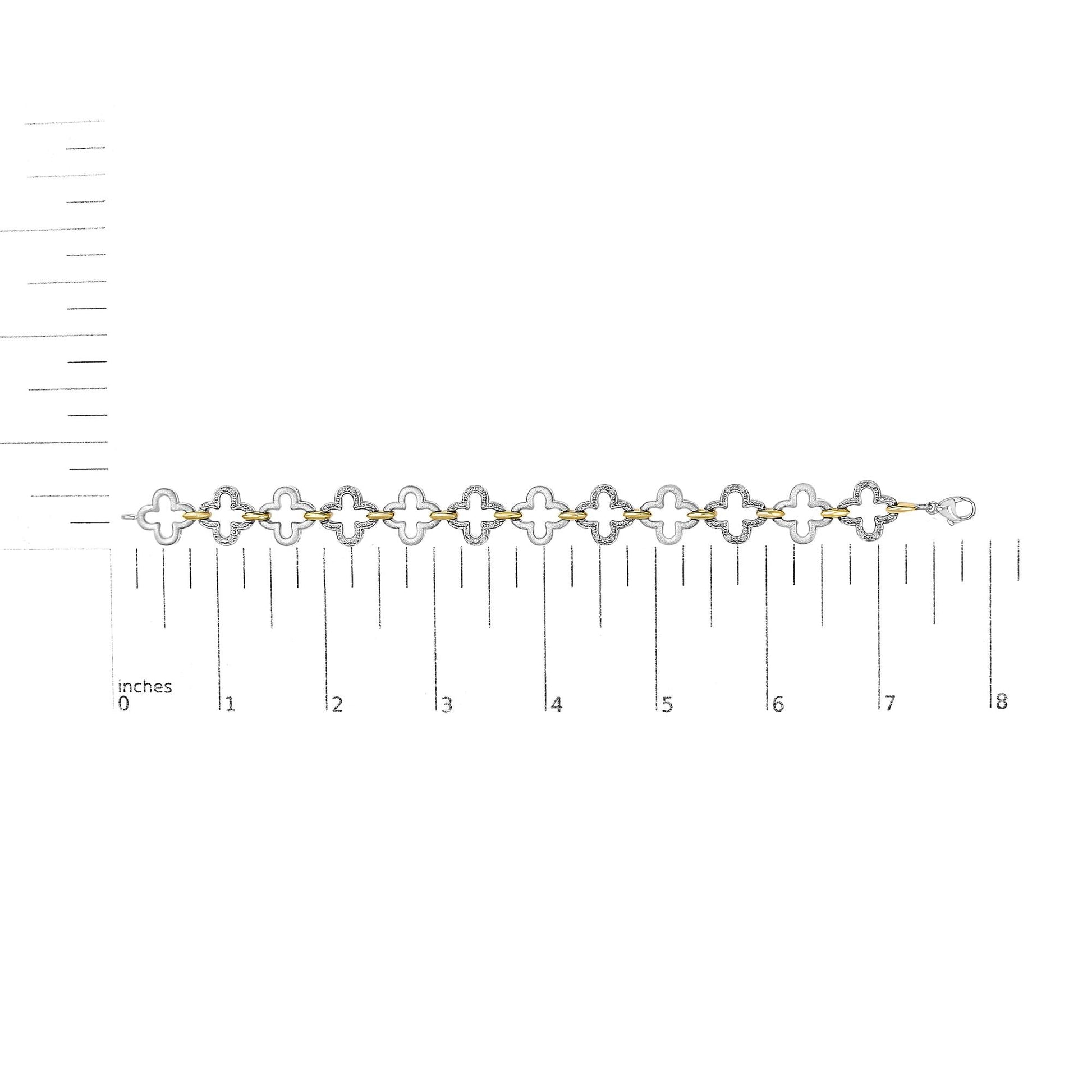 .925 Two-tone Sterling Silver 1/10 Cttw Natural Round Diamond Fashion Tennis Bracelet (I-J Color, I1-I2 Clarity) - 7"-4