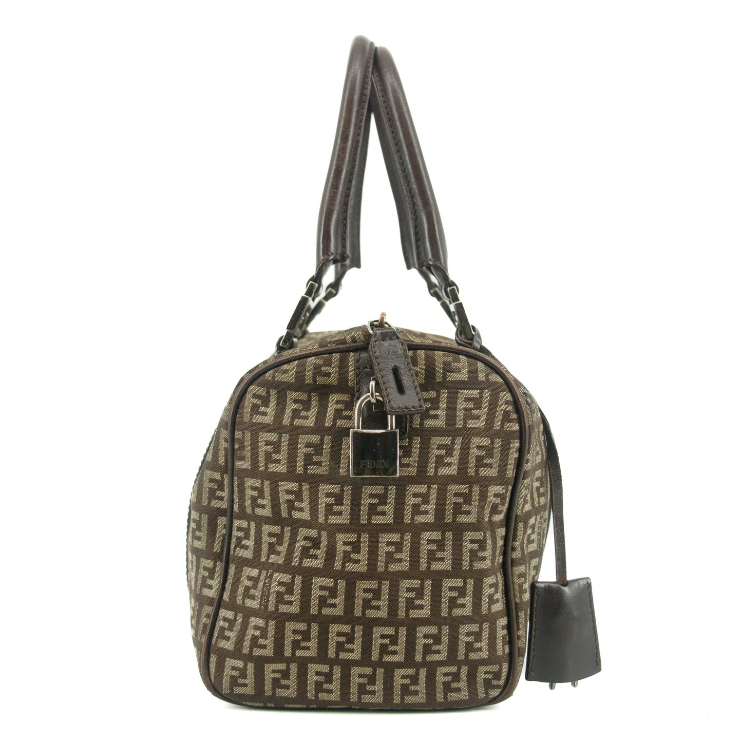 Fendi Brown Zucchino Mini Boston Bag #8539