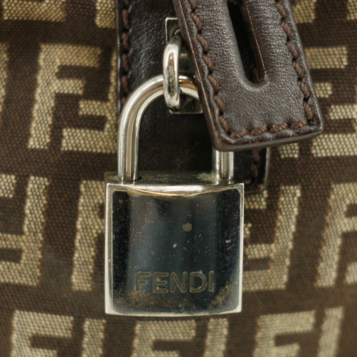 Fendi Brown Zucchino Mini Boston Bag #8539
