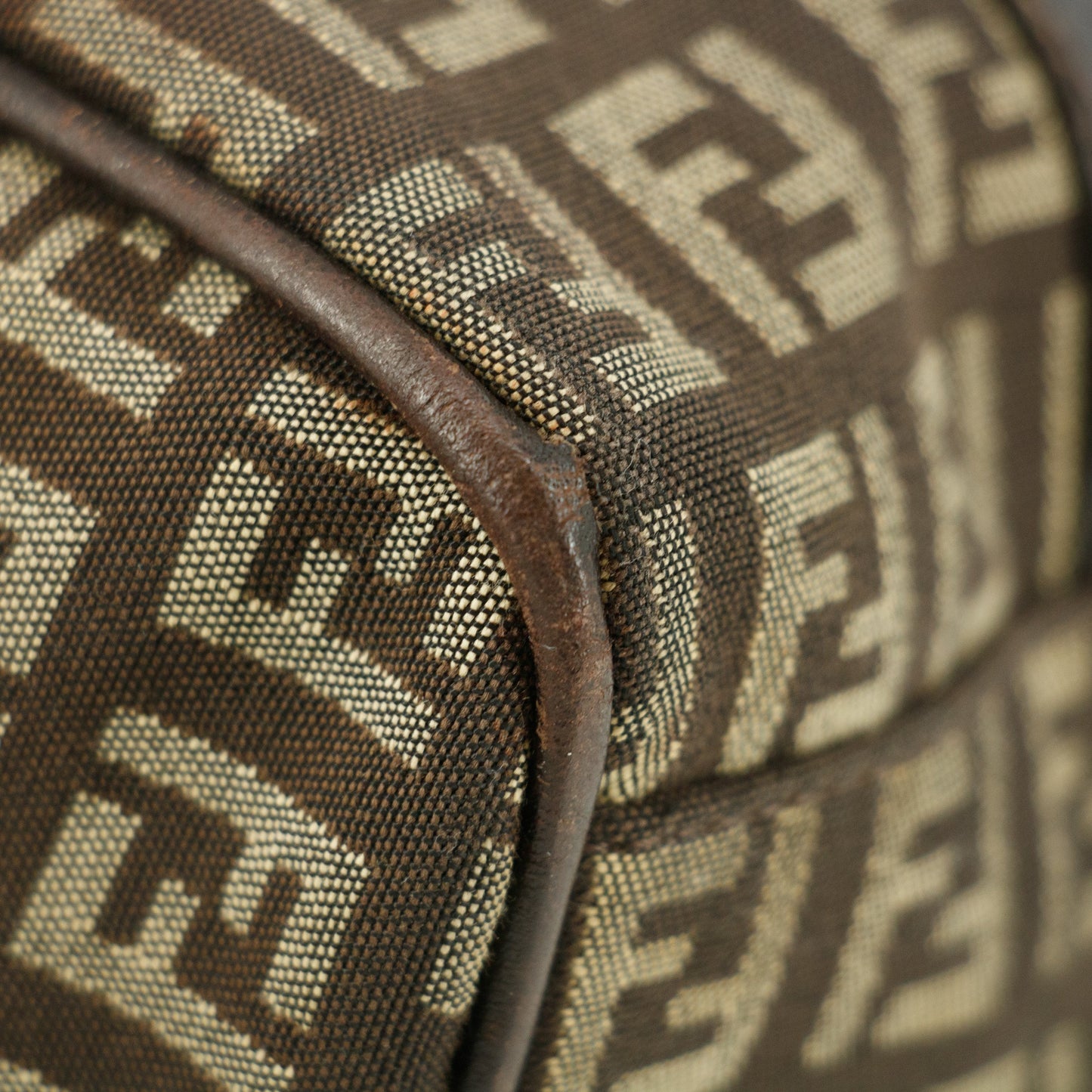 Fendi Brown Zucchino Mini Boston Bag #8539
