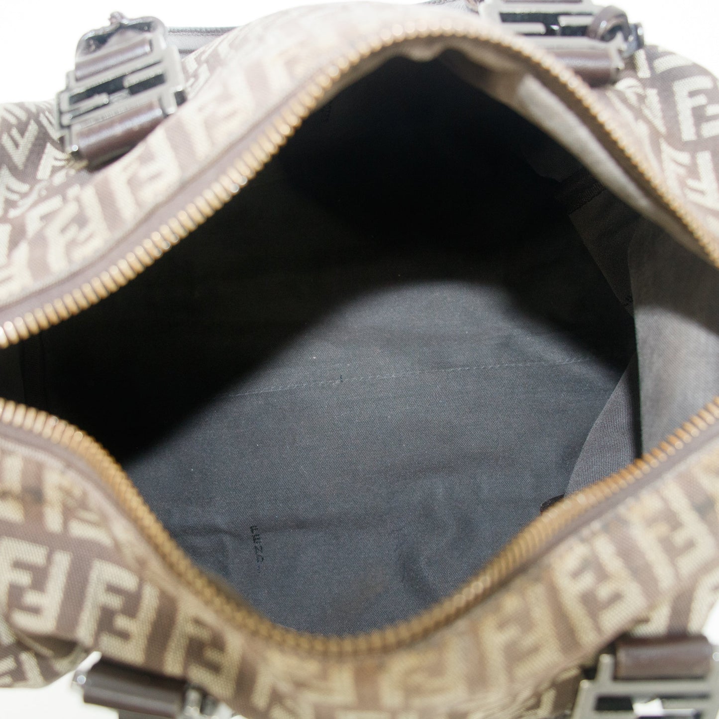 Fendi Brown Zucchino Mini Boston Bag #8539