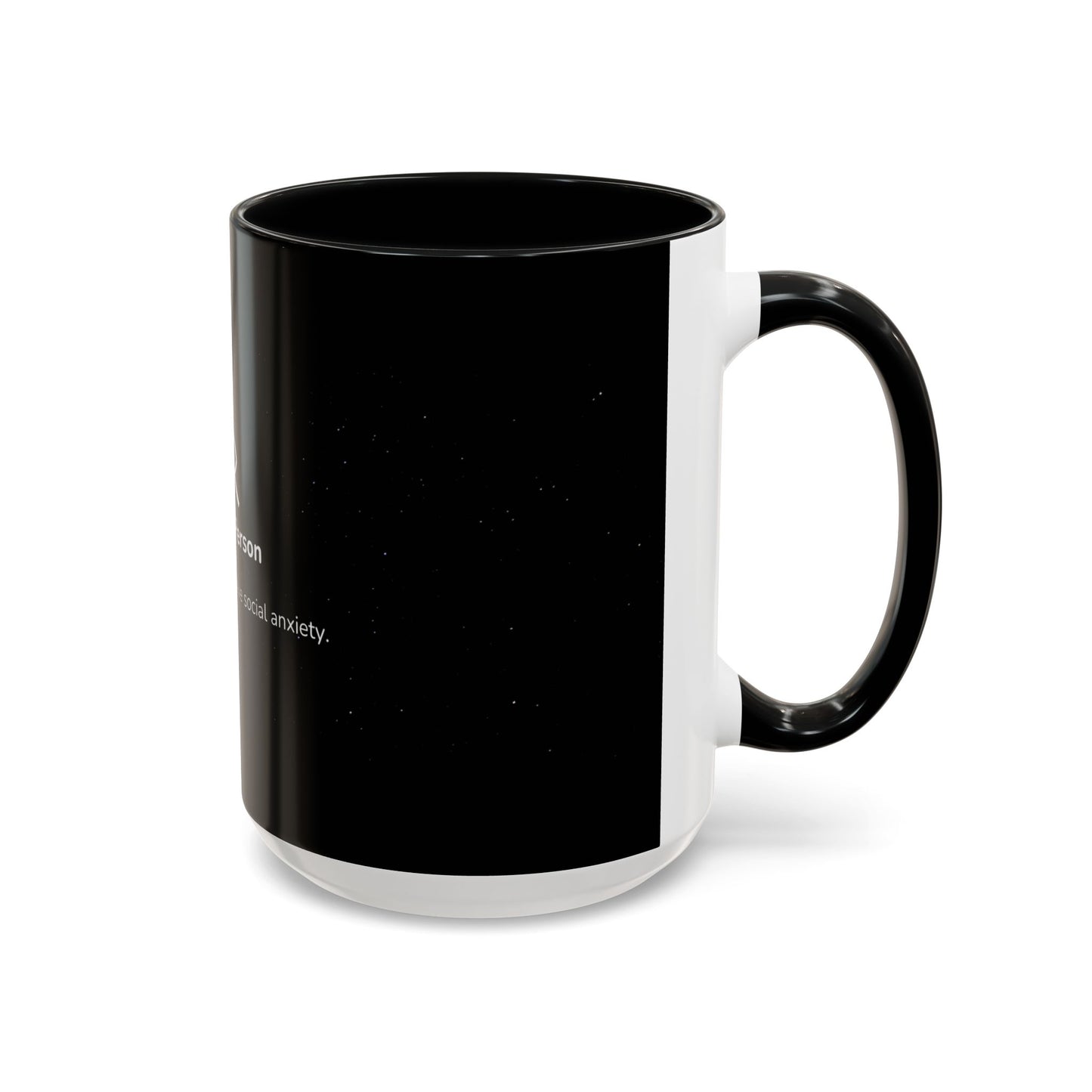 Sensitive Person Social Anxiety Coffee Mug - Black Accent, Gift for Introverts, Social Anxiety Humor, Unique Mug for Tea Lovers, Thoughtful Present