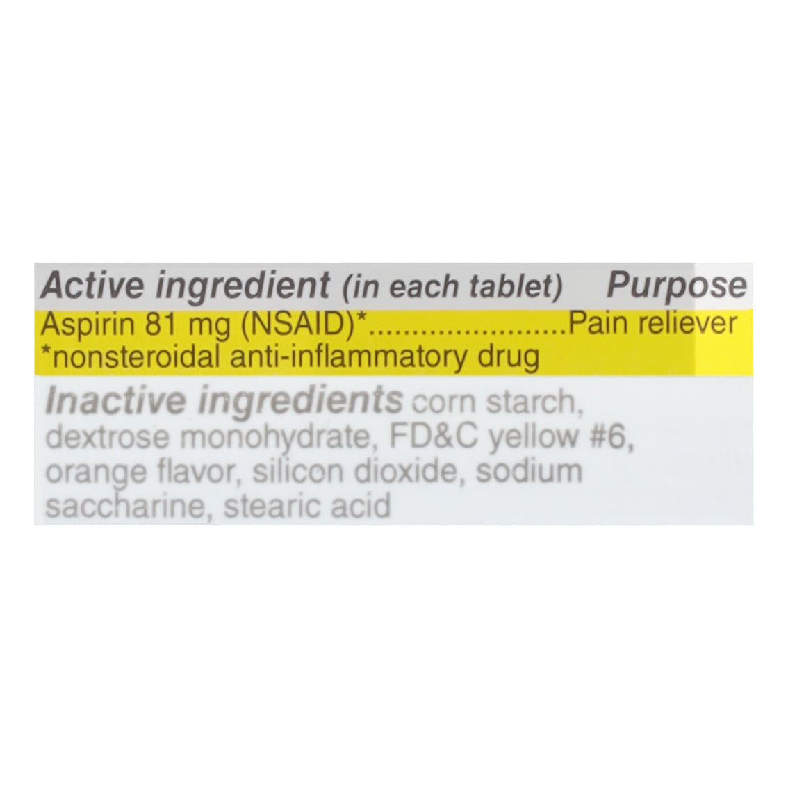 Major® Low Dose Aspirin 81 mg – 90 Chewable Orange Tablets