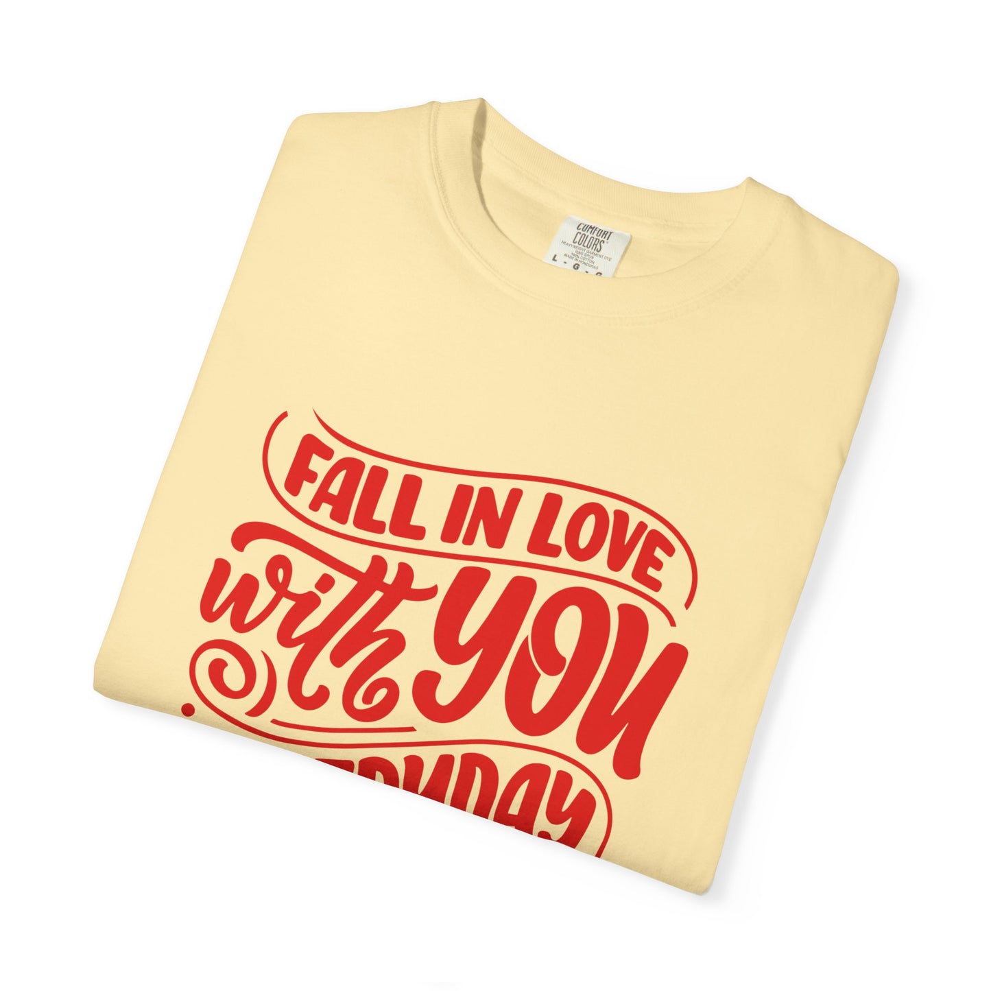 Fall in Love with YOU Quote T-shirt for Couples, Valentine's Day, Gifts for Him/Her, Casual Everyday Wear, Comfortable Unisex Tee