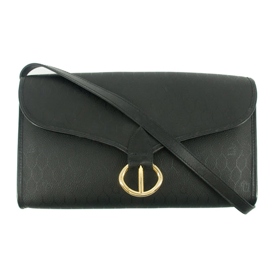 Christian Dior Black Honeycomb PVC Crossbody Bag #8571