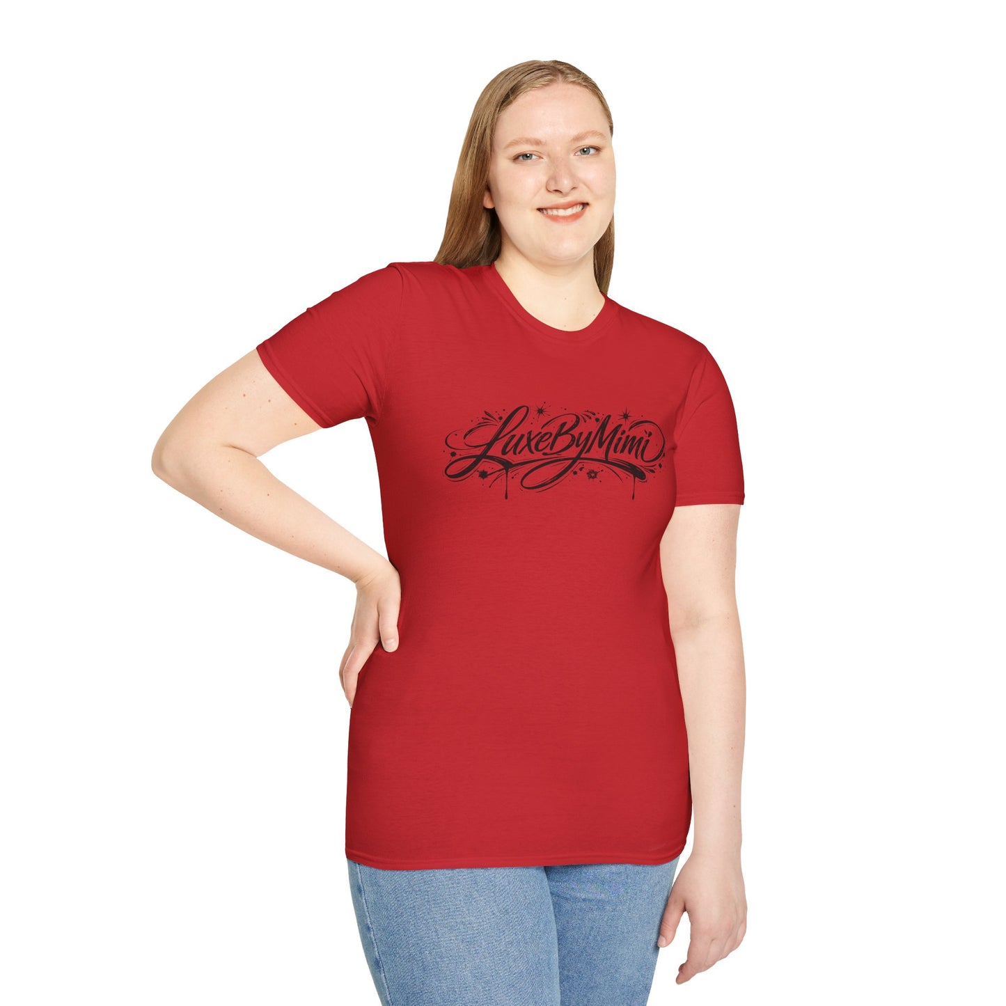 LuxeByMimi Script Tee — Elegant Calligraphy Logo T-Shirt