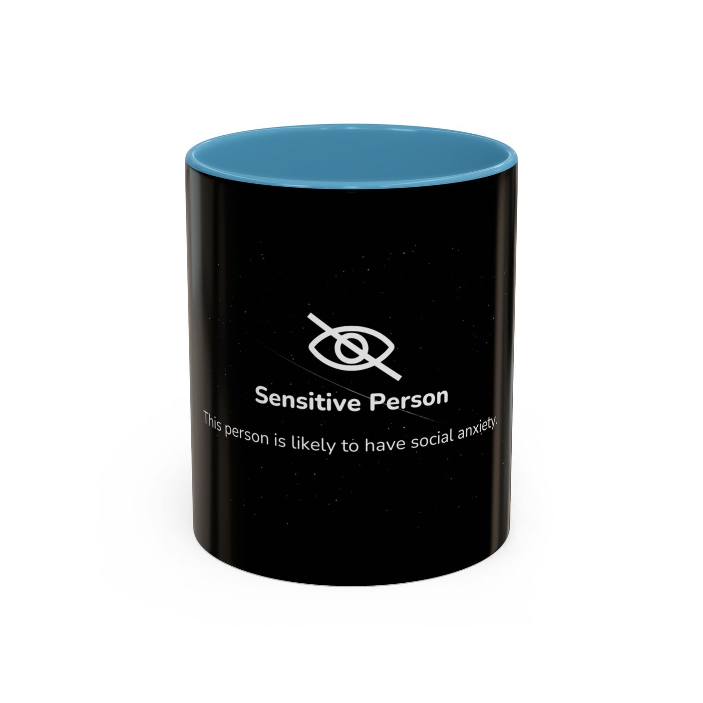Sensitive Person Social Anxiety Coffee Mug - Black Accent, Gift for Introverts, Social Anxiety Humor, Unique Mug for Tea Lovers, Thoughtful Present