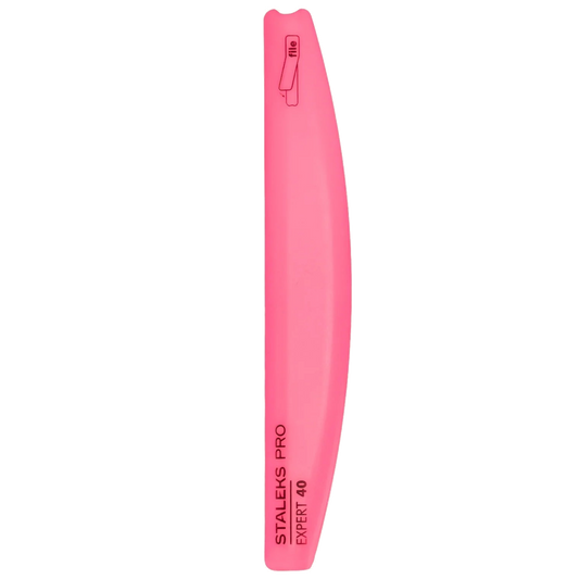 EXPERT 40 SLANTED PLASTIC NAIL FILE CRESCENT (BASE) PINK SPBE-40- STALEKS™-0