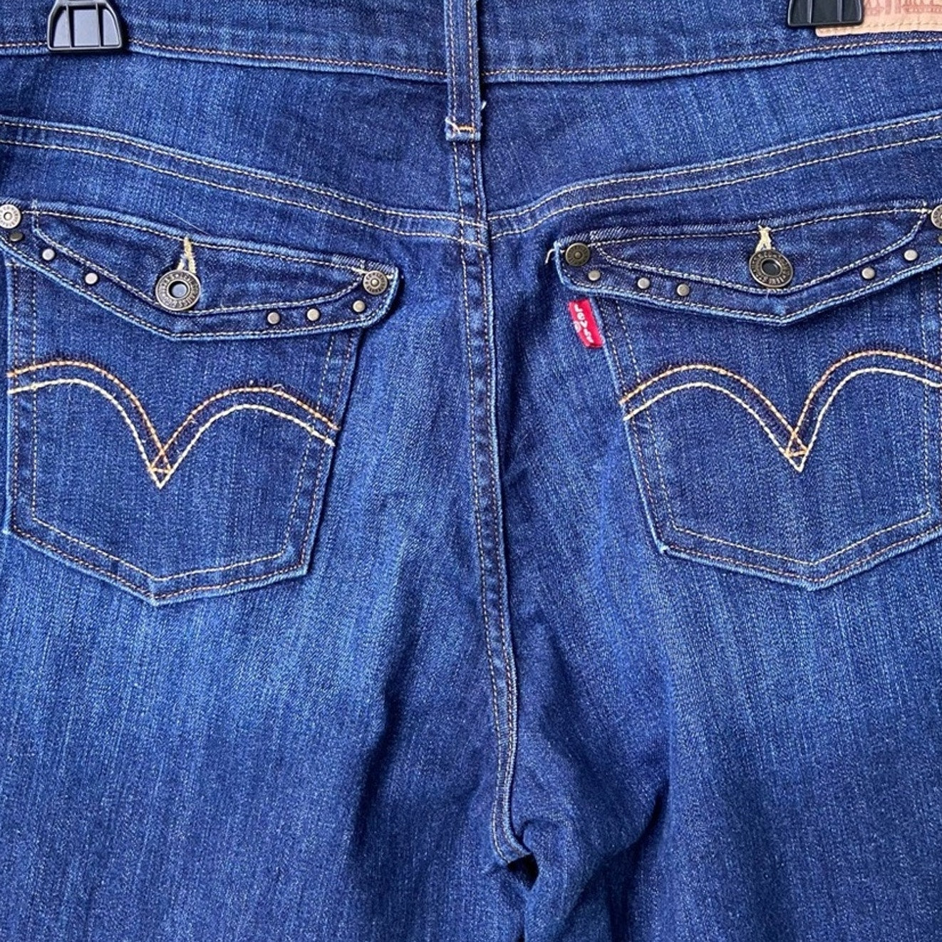 Levis Womens Size 10 Cotton Blend 515 Bootcut Dark Blue Denim Jeans w Pockets