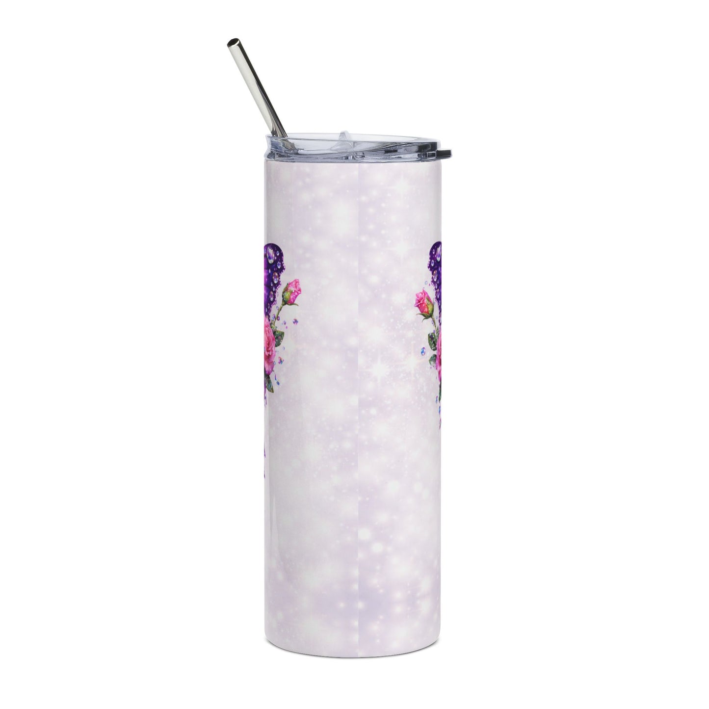Custom Purple Teal Butterfly Tumbler | 20oz Stainless Steel