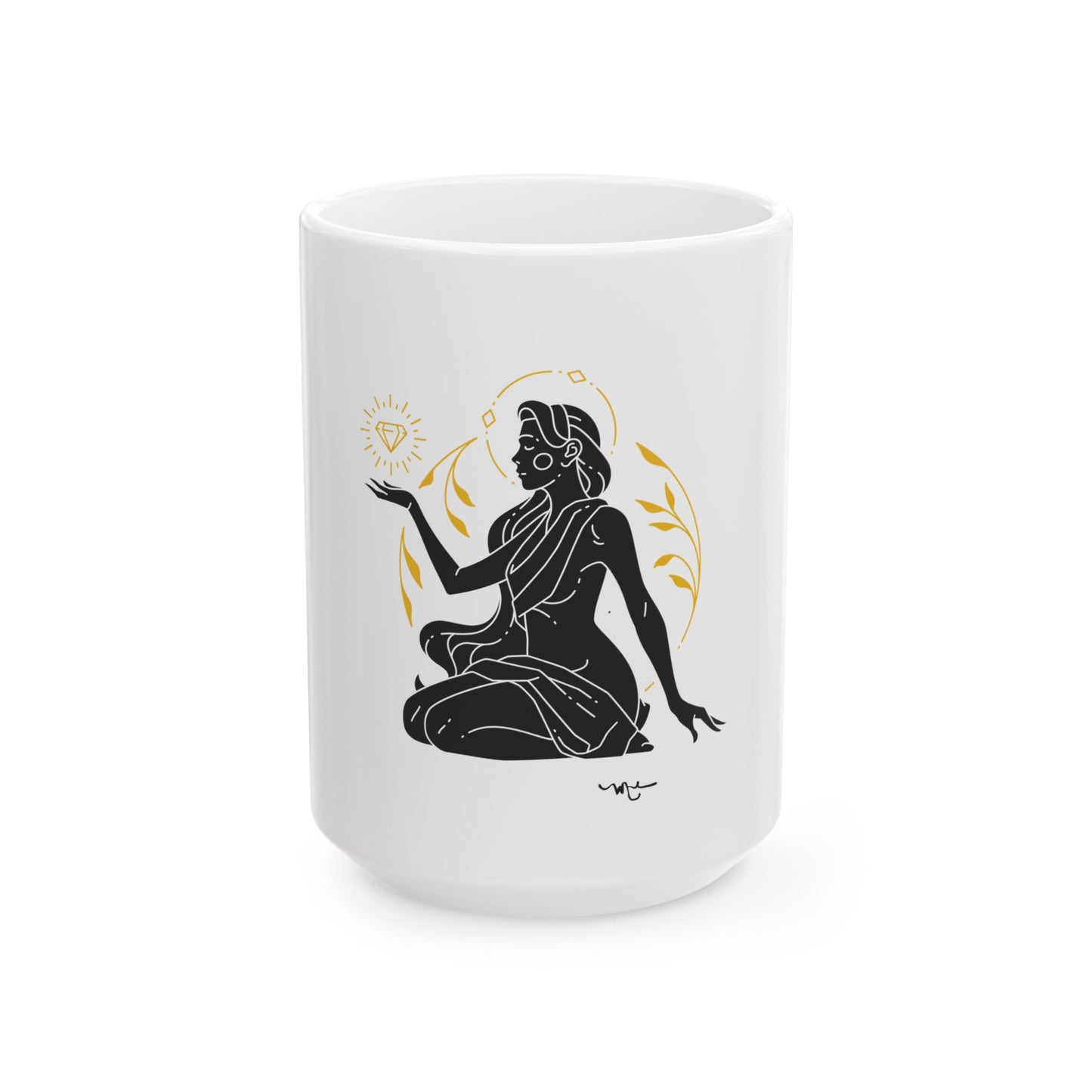 Meditative Goddess Ceramic Mug | Yoga Lover Gift, Inspirational Drinkware, Spiritual Home Decor, Mindfulness Mug, Zen Gift