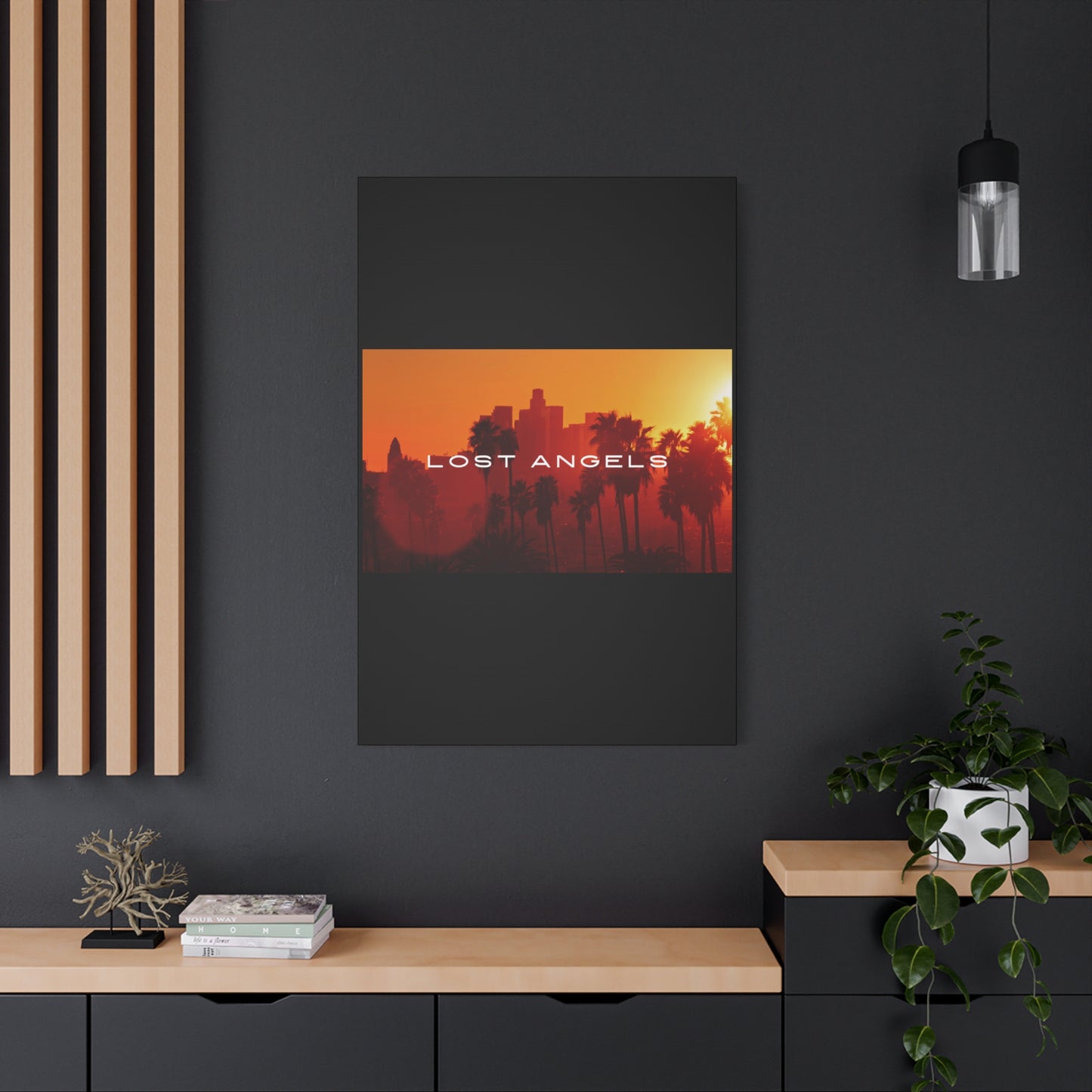 Lost Angels Wall Art Canvas | Sunset Cityscape Print, Home Decor, Gift for Art Lovers, Modern Living Room, California Vibe