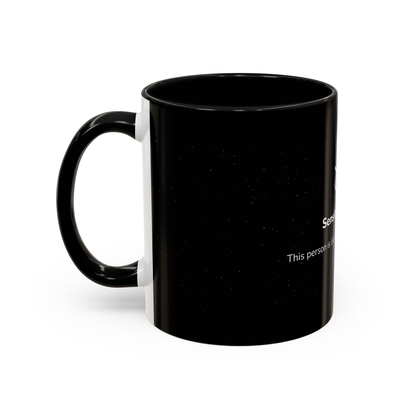 Sensitive Person Social Anxiety Coffee Mug - Black Accent, Gift for Introverts, Social Anxiety Humor, Unique Mug for Tea Lovers, Thoughtful Present