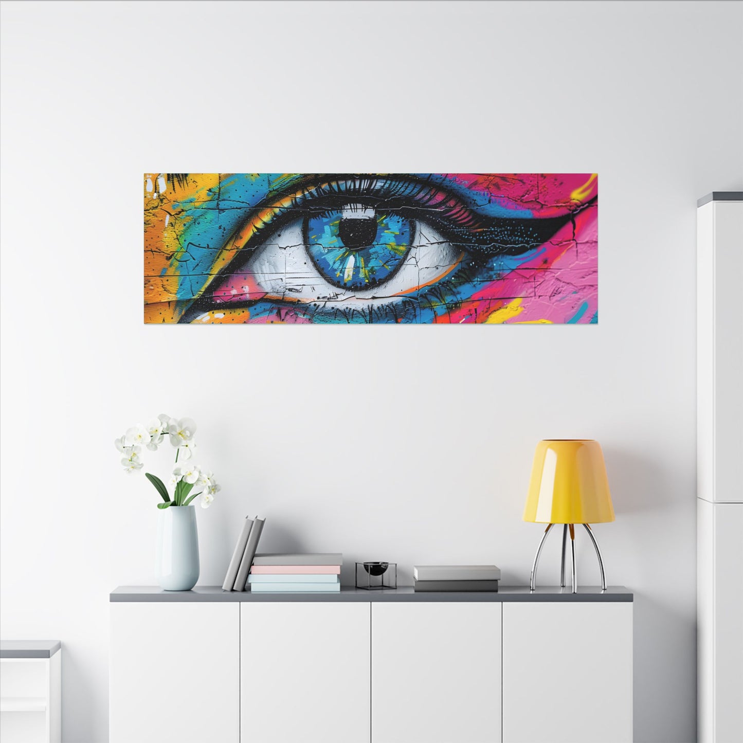 Colorful Eye Street Art Matte Canvas Print