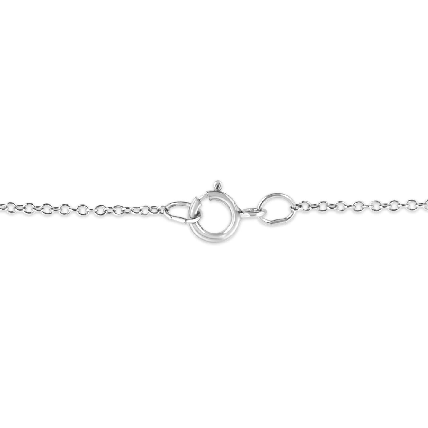 .925 Sterling Silver Prong-Set Diamond Accent Heart Emblemed 18" Pendant Necklace (I-J Color, I1-I2 Clarity)-4
