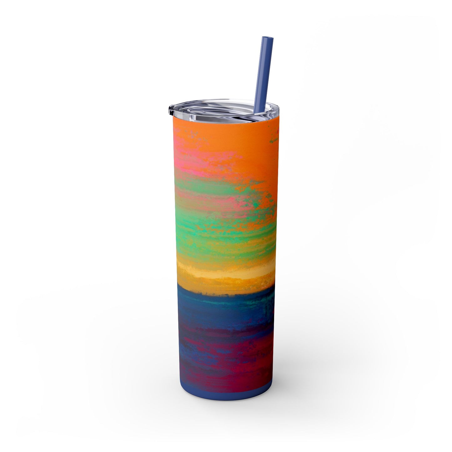 Colorful Ombre Skinny Tumbler with Straw, 20oz | Travel Mugs, Summer Drinkware, Beach Accessories, Gifts for Her, Eco-Friendly