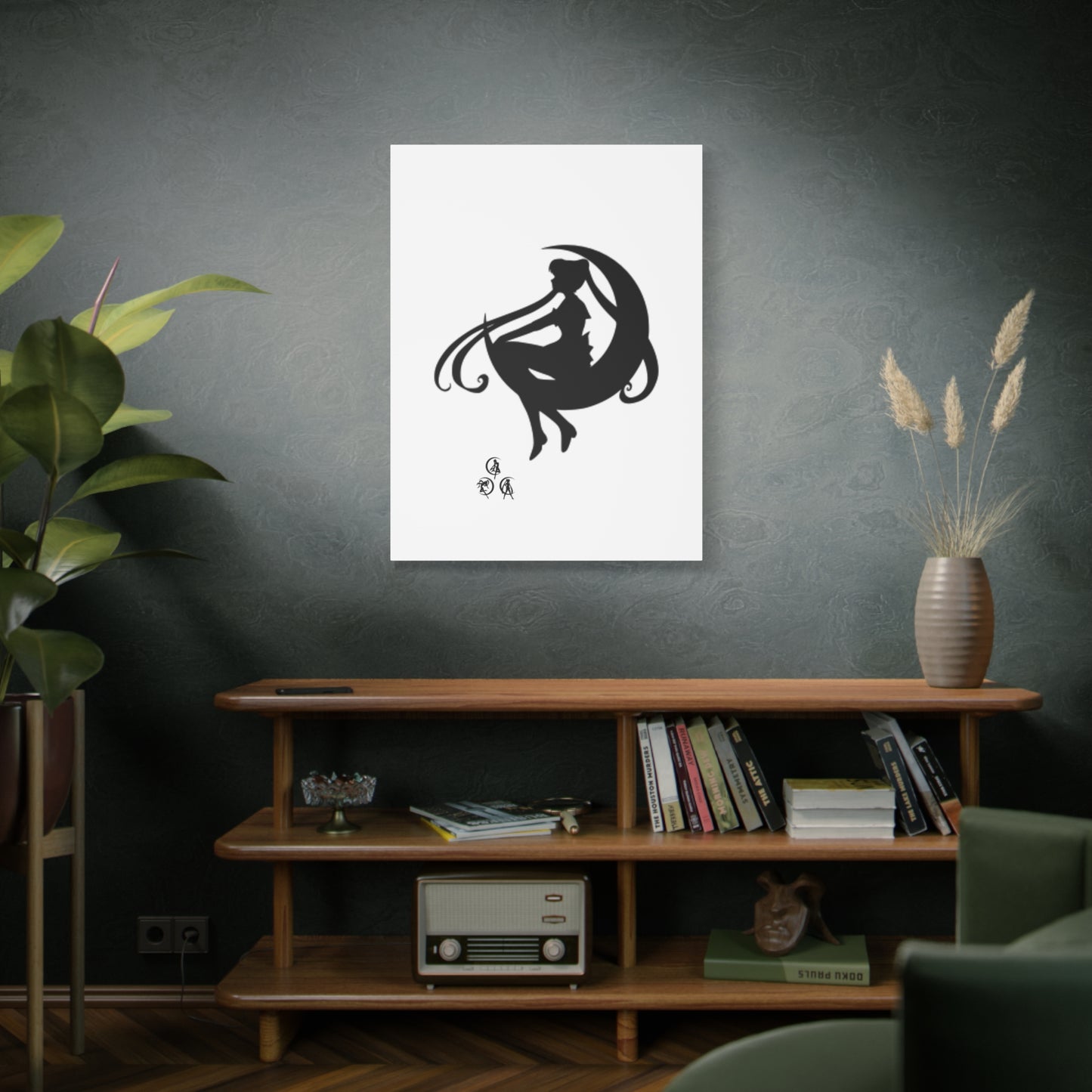 Moonlit Goddess Canvas Art, Modern Wall Decor, Fantasy Home Decor, Boho Aesthetic, Gift for Art Lovers