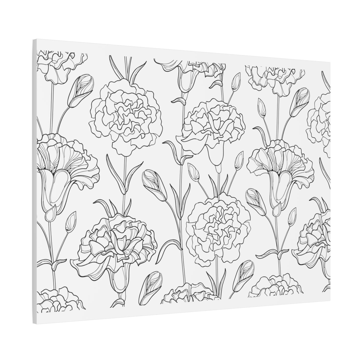 Floral Canvas Art, Stretched Wall Decor, Home Gift, Botanical Print, Modern Design, Matte Finish