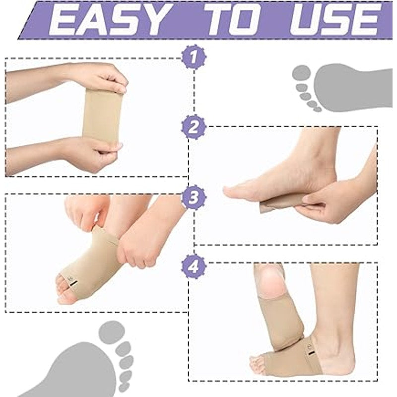 New 4 Piece Arch Sleeve Support Flat Foot Sock Support Cushioned Metatarsal Pads