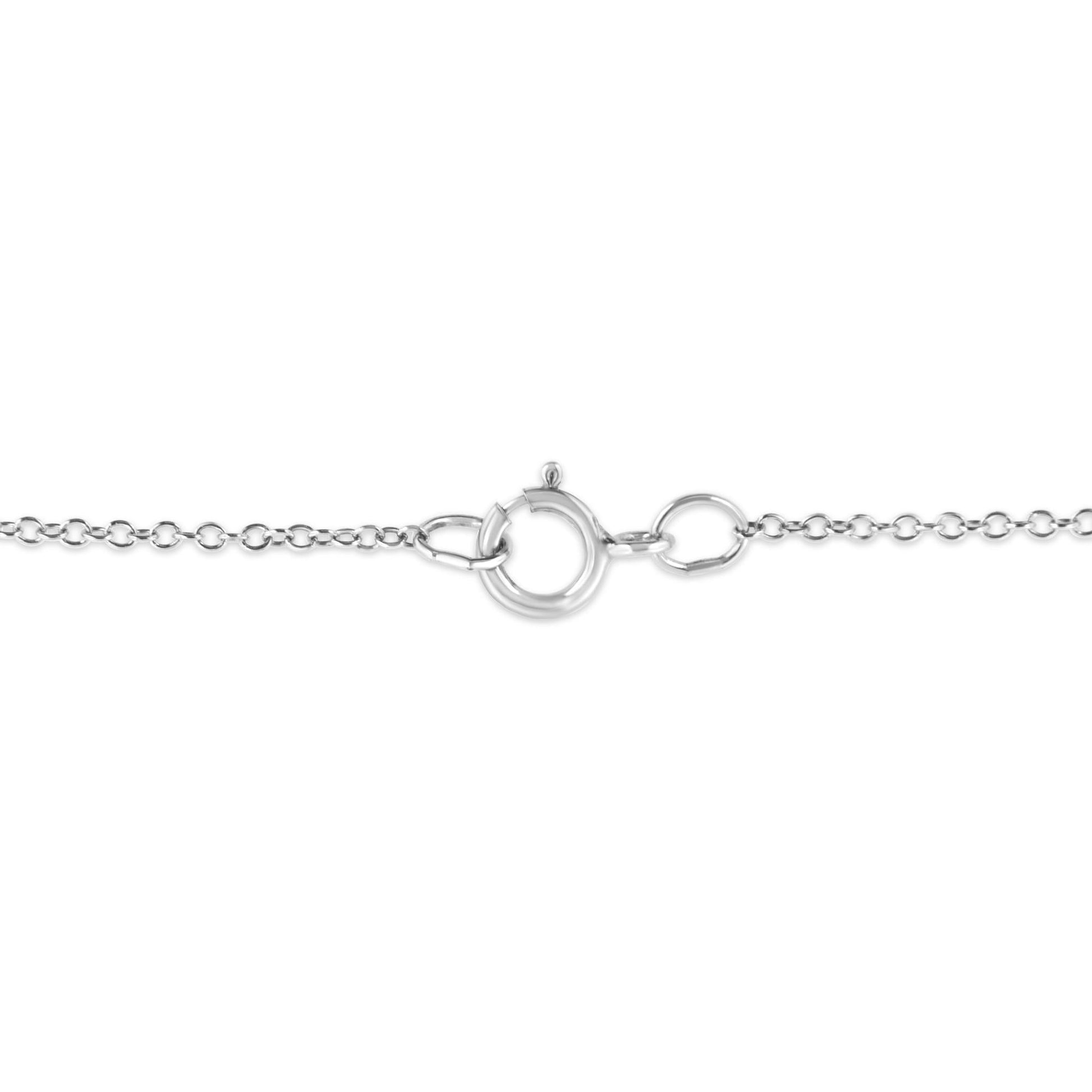 Matte Finished .925 Sterling Silver Diamond Accent Double Flower Shape 18" Satin Finished Pendant Necklace (I-J Color, I1-I2 Clarity)-4