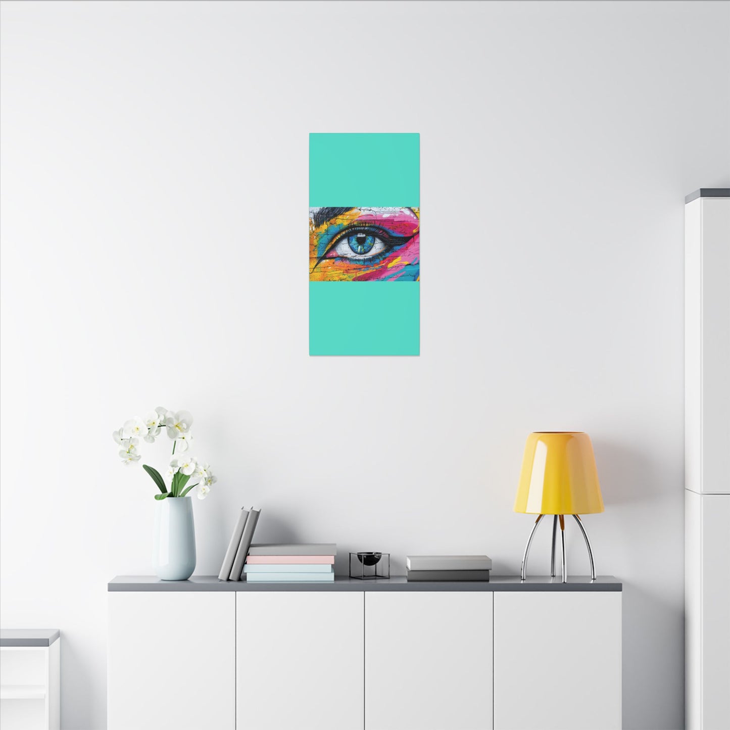 Colorful Eye Street Art Matte Canvas Print
