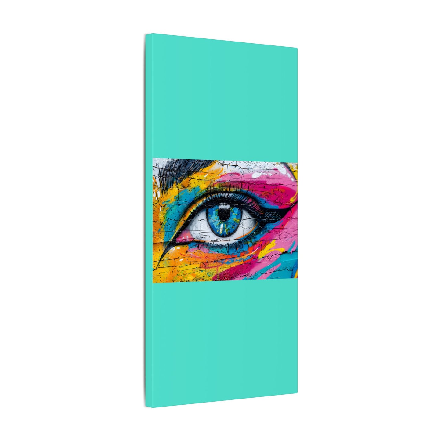 Colorful Eye Street Art Matte Canvas Print