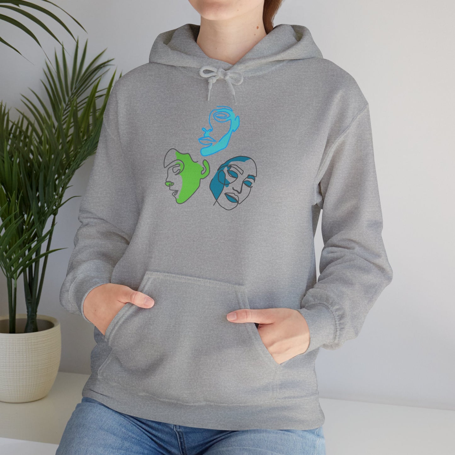 Whimsical Character Hoodie, Cozy Unisex Sweatshirt, Fun Gift for Friends, Casual Wear, Unique Art Design