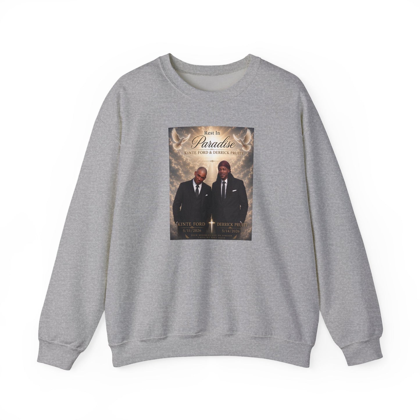 Crewneck Sweatshirt — 'Back to Paradise' Memorial Portrait Design