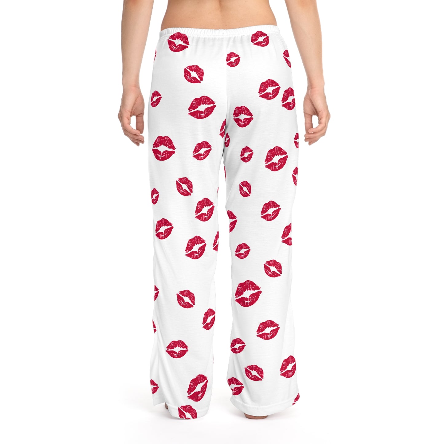 Cutest Kiss Print Women's Pajama Pants: Flirty Loungewear for Sleepovers, Valentine's Day, Cozy Nights, and Relaxing
